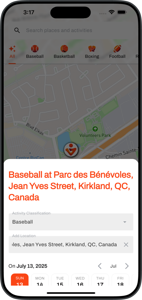 Host your own sports activity