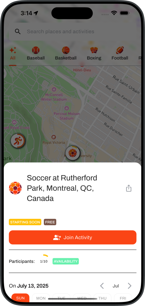 Join a sports activity