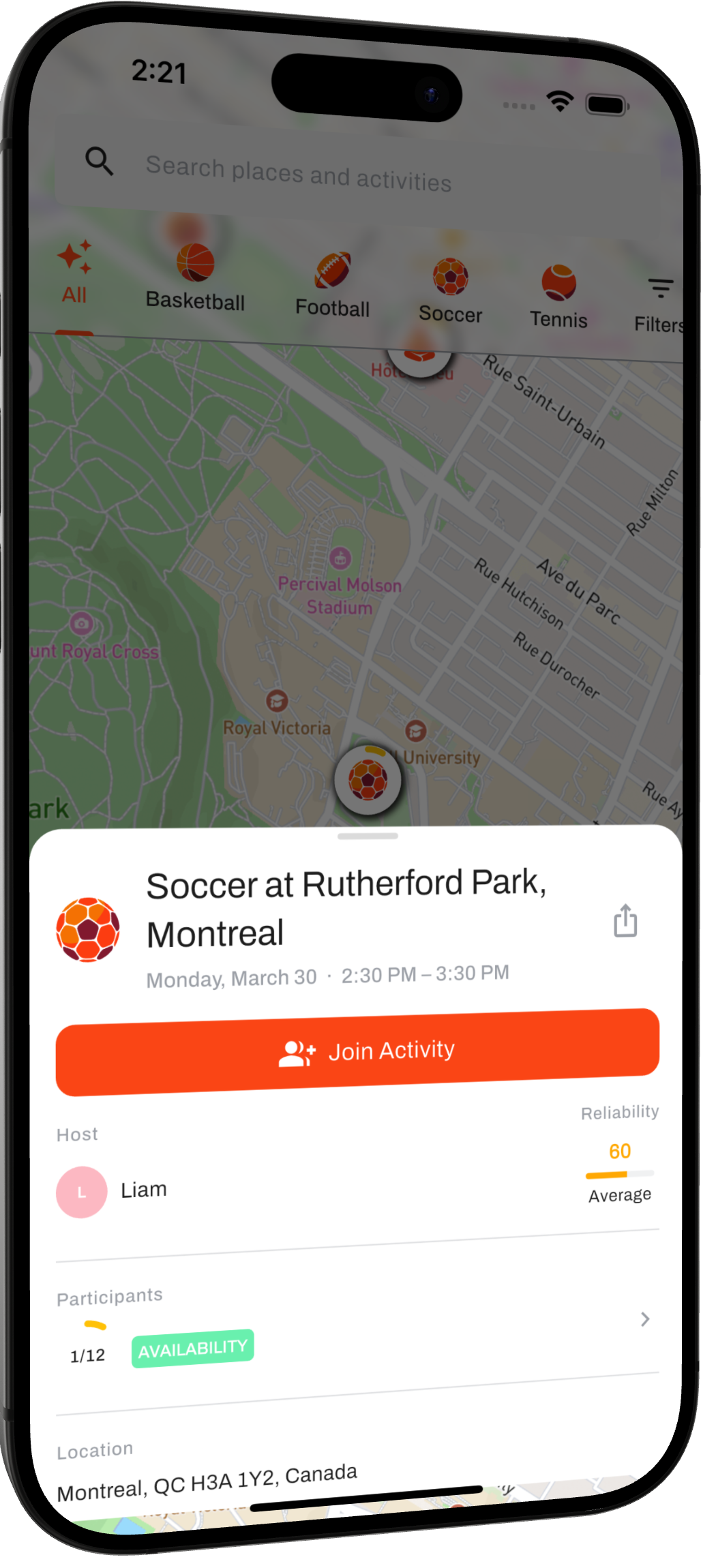 Join a sports activity